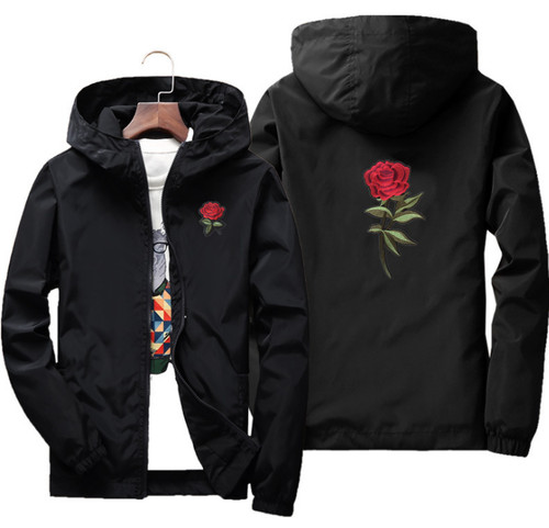Men embroidered rose - embroidered,